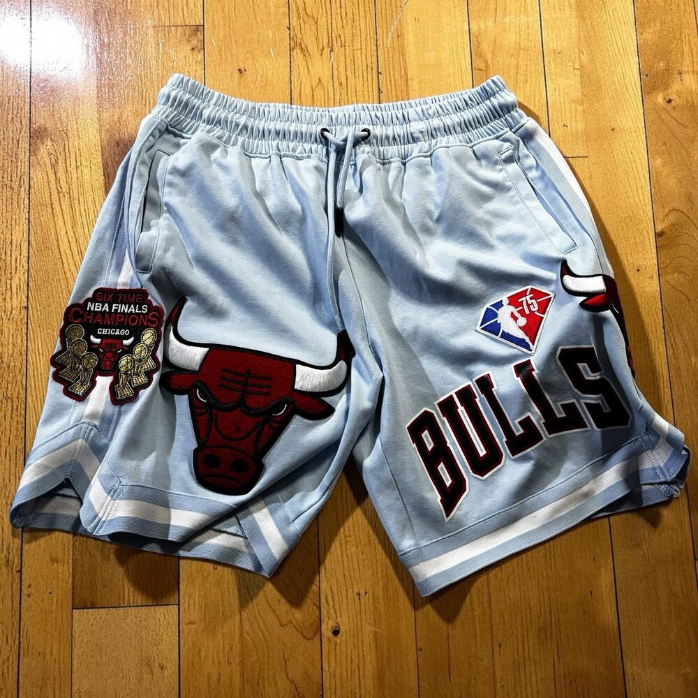 Pro Standard Chicago Bulls 75th Anniversary Shorts Blue Men's Size Large L